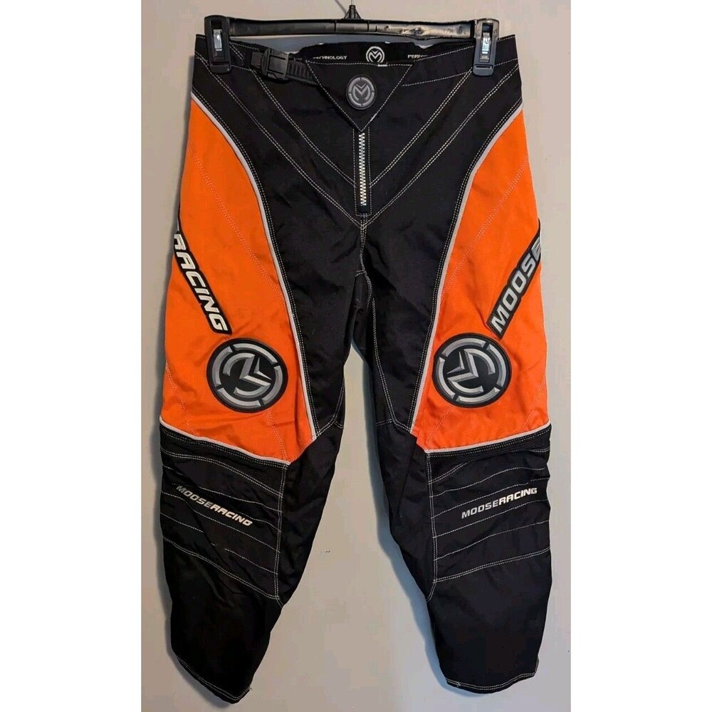 Moose Racing XCR Motocross Pants Size 34 Black Orange Grey - READ DESCRIPTION